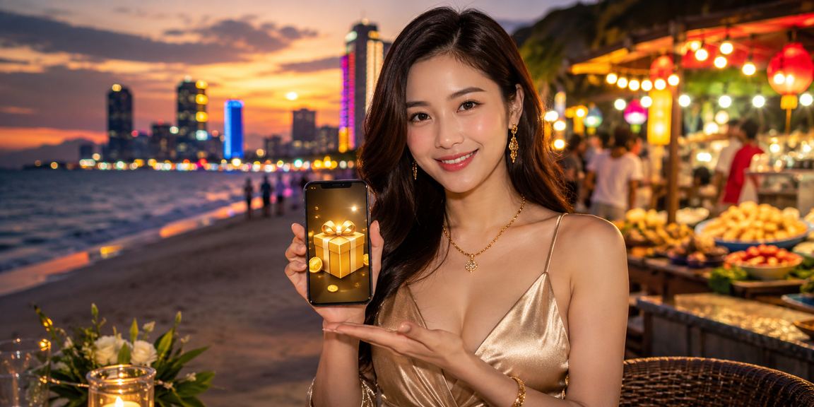 Thành viên VIP tại chợ đêm Đà Nẵng nhận thông báo thưởng hoàn tiền trên điện thoại