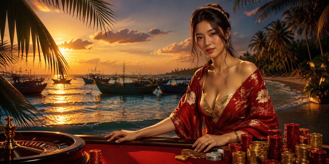 Người dùng tại bãi biển Mũi Né xem kết quả xổ số và đặt cược lô đề trên điện thoại